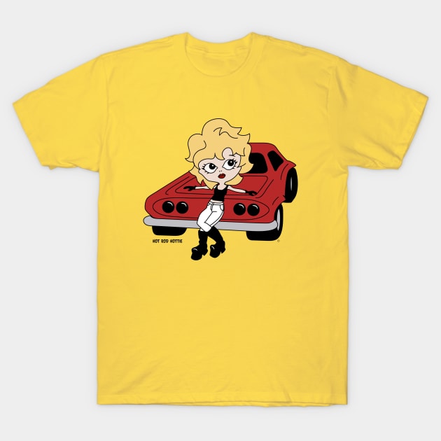 Hot Rod Hottie, Hot Rod Cartoon, Girl On Car T-Shirt by Morrissey OC